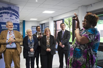 Professor Uso Iwobi giving her speech with VOG Cabinet Members